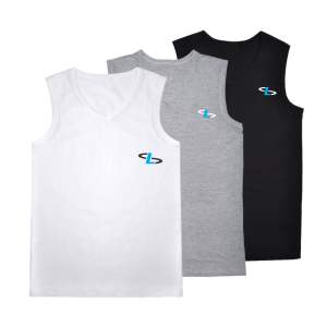 เสื้อกล้ามผู้ชายแขนกุดแห้งเร็วเสื้อออกกำลังกายในยิมฟิตเนสพร้อมกระดุมตกแต่งจากผู้ผลิต - Product Image 1