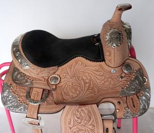 Selle en cuir véritable de qualité supérieure fabriquée à la main Sier Fitting Equestrian Trail Western Horse Saddle Fabriquée en Inde - Product Image 3