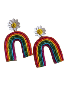 Hermosos pendientes bordados de flores bonitos hechos a mano con cuentas para mujer con nuevo diseño elegante Top de moda elegante por glowin fashion - Product Image 2