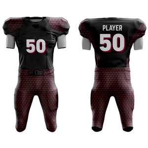Encuentra uniformes de fútbol americano similares al por mayor, económicos, de algodón/poliéster, con diseño de color personalizado, transpirables, conjuntos impresos personalizados - Product Image 1