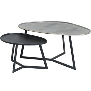 Mesa de centro de lujo portátil nórdica ovalada Simple de Metal de centro móvil New Look para sala de estar, mesa auxiliar para muebles de dormitorio - Product Image 2