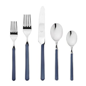 High Quality Blue Color Handle <b>Flatware</b> Set with Silver Mirrored Polished Metal Exclusive Premium Look for Hotel Kitchenware - Product Image 4