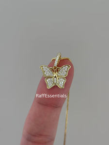Best Finished Dainty Christian <b>Moissanite</b> Pave Butterfly <b>Charm</b> Gold Vermeil Minimalist Diamond Alternative <b>Pendant</b> Unisex - Product Image 6