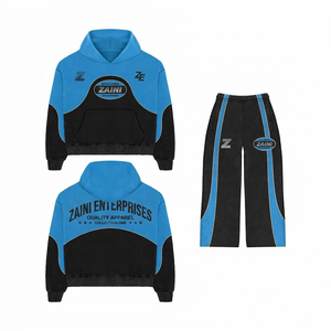 Veste coupe-vent d'hiver pour homme ZAINI, décontractée, 120 GSM, micro-polyester respirant, noir et blanc, panneau contrasté, logo personnalisé, capuche intégrée - Product Image 1