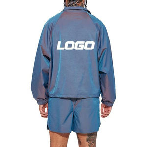 Conjunto Deportivo Impermeable de 2 Piezas, Chaqueta Cortavientos y Pantalones Cortos de Nailon de Alta Calidad, Personalizado, Doble Capa, Unisex, Venta al Por Mayor OEM - Product Image 3