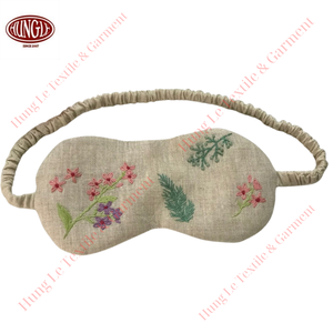 Máscara de dormir Rosa bordada de algodón para accesorios para el cabello - Product Image 1