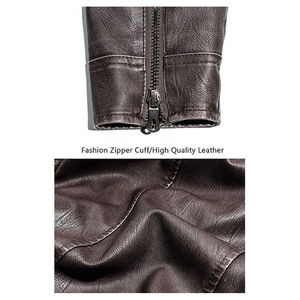 High Quality Leather <b>Sheepskin</b> Aniline Zipper <b>Mens</b> Biker Genuine Wholesale Leather <b>Jackets</b> With and Inside Outside Pockets 2025 - Product Image 5