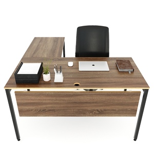 โต๊ะทำงานรูปตัว L รุ่น SLEAN HBSL017 ขนาด 140x140 ซม. ทำจากไม้อัดพร้อมขาเหล็ก - Product Image 6