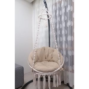 Crema altalena a mano in macramè singolo - Product Image 3