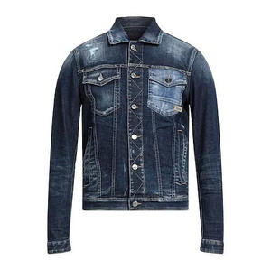 Derniers modèles de vestes en jean pour hommes High Street Manches complètes Poches avant délavées de couleur claire Tailles de couleurs personnalisables - Product Image 1