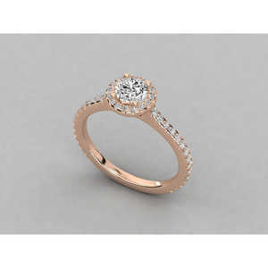Bague solitaire en or 9 carats avec diamant brillant - Product Image 3