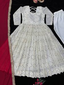 DESIGNER PARTY WEAR LOOK ROBE AVEC PANTALON ET BRODERIE TRAVAIL - Product Image 6