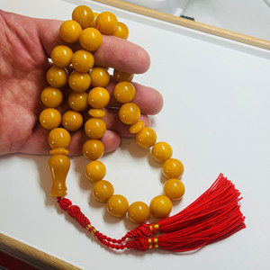 ลูกปัดอำพันสีส้มทรงกลมแบบวินเทจ, อำพันบอลติกธรรมชาติสำหรับสวดมนต์อิสลาม, ขนาด 15 มม. - Product Image 3