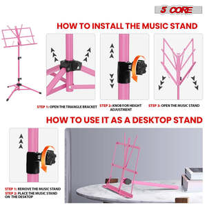 Soporte de Música Ajustable de 5 Niveles, 57 Pulgadas, Soporte de Escritorio para Partituras, Soporte de Libros Portátil Totalmente Metálico - Product Image 4