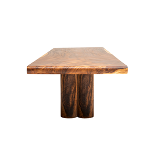 Table à manger en bois de suar massif moderne de qualité supérieure avec plateau épais et pieds à double bloc pour meubles de salle à manger - Product Image 3