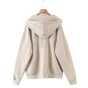 Sudadera ligera con cremallera para mujer con capucha con cordón ajustable y sudaderas con cremallera y bolsillo de canguro - Product Image 2