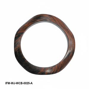 Hand-Carved Natural Wood Wavy <b>Bangle</b> Bracelet Organic Contoured Statement Wristband Eco-Friendly Geometric <b>Wooden</b> Jewelry - Product Image 2