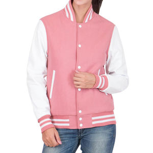 เสื้อแจ็คเก็ตผ้าฝ้ายขนแกะสำหรับผู้หญิงเสื้อครอป2025เสื้อแจ็คเก็ตมหาวิทยาลัย100% โลโก้ตามสั่ง - Product Image 1