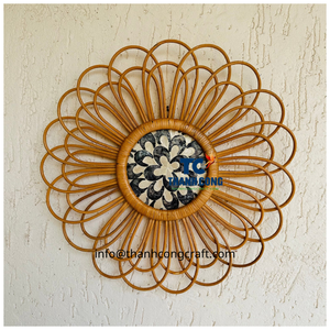 Décoration murale en rotin tissé à la main écologique pour la maison salon style moderne prix bon marché panier mural suspendu décoratif - Product Image 1