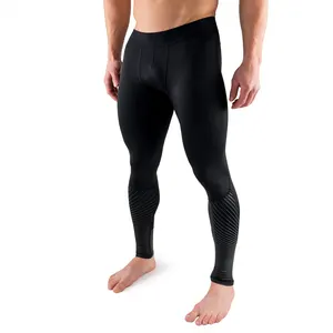 Collant leggings a compressione Fitness elasticizzati traspiranti a quattro vie pantaloni a compressione da uomo a contrasto di colore personalizzato
