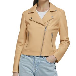 Veste d'hiver pour femme de luxe, taille ajustée, design personnalisé, nouveau style, cuir véritable de qualité supérieure, col montant uni, fermeture éclair - Product Image 5