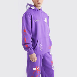 ชุดสเวตเตอร์ผ้าฟลีซผ้าฝ้ายระบายอากาศได้ดีชุดเสื้อมีฮู้ดสำหรับผู้ชายชุดวิ่งออกกำลังกายพิมพ์ลาย3D โลโก้สีพื้นชุดเสื้อผ้าแนวสตรีท - Product Image 4