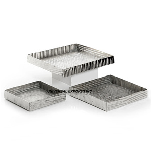 ชุดถาดช็อคโกแลตสามชิ้นทำมือสีเงินถาดช็อคโกแลตดีไซน์เนอร์สินค้าใหม่ - Product Image 1