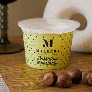 Burrata de fromage bleu frais italien de haute qualité 125g, Burratina sans tête en coupelle pour la vente au détail et la restauration - Product Image 4