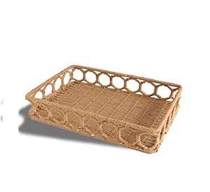 Utilisation de cadeaux Plateau de service en jute fabriqué à la main Plateau de service en jute de haute qualité élégant pour la maison, l'hôtel et la cuisine. - Product Image 2
