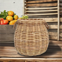 Panier de plage en rotin naturel écologique de haute qualité, style vintage, multi-usages, pour le rangement des aliments, des fleurs, panier Mulya