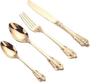 Ensemble de couverts en laiton de dernière conception Couverts de couleur or de qualité supérieure pour le mariage et la fête en gros. - Product Image 3