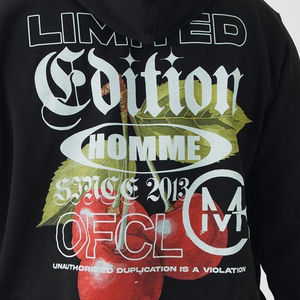 Haute Qualité 100% Coton Polaire À L'intérieur Oem Imprimé Logo Plus La Taille Hommes Private Label Hoodies Heavyweight Plain Oversize Hoodie - Product Image 4