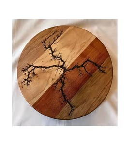 Durable fiable rojo caliente Color epoxi madera Lazy Susan servidor cargador vajilla elegante plato de servir ecológico para más - Product Image 6