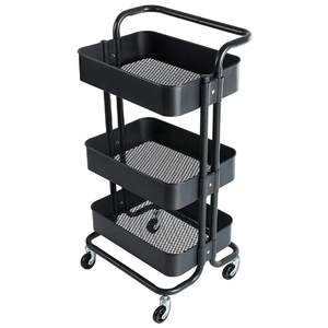 Three Layer Metal <b>Storage</b> <b>Cart</b> with Wheels Minimalist Design for Home <b>Storage</b> Organizer Handmade 3 Tier <b>Storage</b> Rack - Product Image 4