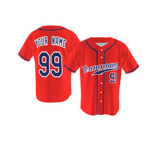 Maillot de softball de baseball vierge personnalisé unisexe polyester respirant imprimé par transfert de chaleur logo de couleur personnalisable col rond Plus - Product Image 2