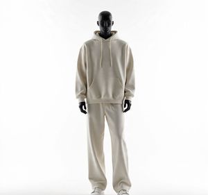 Baggy Style Custom Logo Printed Unisex Sweatsuit Autumn Tracksuit Hoodie Sweatpants <b>Set</b> 100% Cotton 380gsm Eco-Friendly - Product Image 4