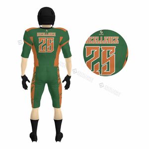ชุดเสื้อเจอร์ซีย์ฟุตบอลอเมริกันพิมพ์ลายซับลิเมชันเต็มที่ดีไซน์ออกแบบได้ตามต้องการเสื้อฝึกซ้อมระบายอากาศได้ดี - Product Image 3