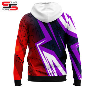 Sweat-shirt à capuche zippé surdimensionné motif imprimé épaule tombante manches longues coupe ample manches longues longueur régulière pour l'hiver - Product Image 2