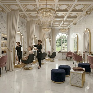 Miroir de Coiffure de Luxe Doré Moderne Intelligent à Écran Tactile Rétroéclairé et Arqué pour Salon, Écologique et Durable, Vente en Gros - Product Image 2