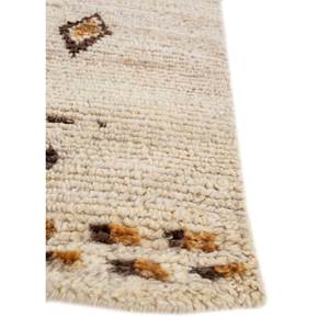 Tapis en laine afghane noué à la main, motif géométrique, rectangulaire, couleur ivoire, pour salon, couloir et patchwork - Réf. 1298 - Product Image 4