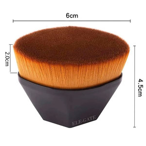 แปรงแต่งหน้าแบบแบนสำหรับรองพื้นชนิดน้ำ ด้ามไม้ ขนแปรงสังเคราะห์คุณภาพนุ่ม แปรงเดี่ยวสำหรับคอนทัวร์ใบหน้า - Product Image 4