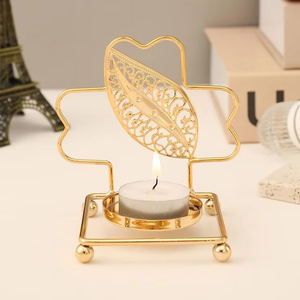 Soporte de vela con diseño de hojas, soporte de luz de té para el hogar, soporte de vela para Diwali, soporte de iluminación, eventos, candelabro decorativo Diwali - Product Image 1