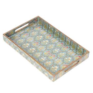 Luxury Designer Floral Printed Wooden <b>Tray</b> Eco-Friendly Handmade Serving <b>Trays</b> From India for Food <b>Drinks</b> Carrying - Product Image 3