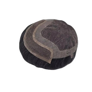 วิกผมแท้แบบโมโน ฟรอนท์ เลซ ผมจีนแท้ เกรดเวอร์จิ้น เรมี่  แบบแพทช์ ผมหยิกตรง ลอนลึก สี 1b+เทา - Product Image 2