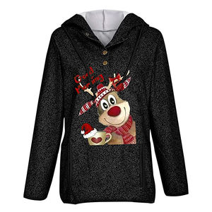 Sweat-shirt à capuche oversize pour femme en tricot uni avec logo personnalisé, vêtement décontracté d'hiver, respirant, badge lettre, ODM OEM - Product Image 4