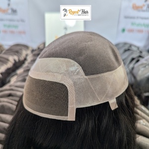 Toupet pour hommes Mono FL de super qualité noué à la main avec un grand stock vente en gros de cheveux indiens styles droits à vagues naturelles - Product Image 3