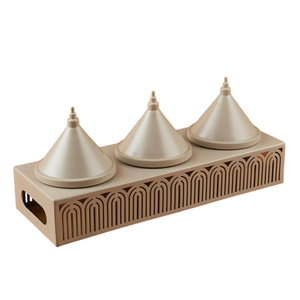 High on Trend Modern Style Set of 3 Metal Polished <b>Chocolate</b> Bowl with Stand Superior Quality Handmade Eco-Friendly Durable - Product Image 1
