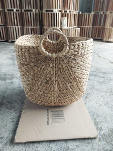 Bacs de rangement multifonctionnels en jacinthe d'eau naturelle durable beaux grands paniers carrés Top vente en vrac nouvel ensemble - Product Image 6