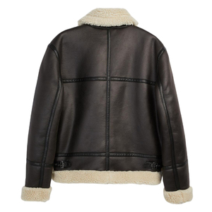 Veste en cuir véritable pour homme OEM, tissu en micro-suède de luxe avec col rabattu, épaisseur standard pour une chaleur hivernale tendance - Product Image 3