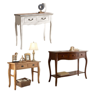 Armoire de rangement de style français européen couleur blanche table console nordique moderne avec deux tiroirs prix de gros - Product Image 4